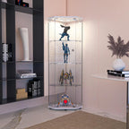 LFT HUIMEI2Y Glass Display Corner Cabinet 4-Shelf, Curio Cabinets Fast - Image 8