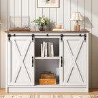 4 EVER WINNER Farmhouse Coffee Bar Cabinet, Coffee Station Cabinet - Image 7