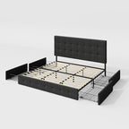 Allewie Upholstered King Size Platform Bed Frame - Image 9