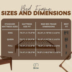 Bme Dinkee 15-Inch Solid Wood Queen Platform Bed Frame - Image 11