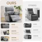 Power Swivel Rocker Recliner, Glider Recliner Nursery Chair - Image 8