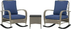 Outsunny 3 Piece Wicker Patio Furniture Set, PE Rattan Rocking Chairs by Outsunny