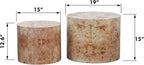 Nesting Coffee Table Set of 2 for Living Room, Modern Round Wooden Circle - Image 2