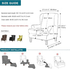 KRFOONN Velvet Wing Chair Slipcovers 2 Piece Stretch Printed Wingback Chair - Image 7