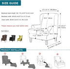KRFOONN Wingback Chair Cover 2 Piece Stretch Wing Chair Covers Spandex - Image 6
