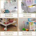 Baby Diaper Caddy Cart Organizer -3 Tier, Bedside Nursery Essentials Organizer - Image 7