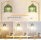 QIYIZM Glass Floor Lamp for Living Room, Mid Century Modern Brass Tall Lamp - Image 2