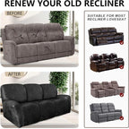ANARACHON Recliner Couch Cover Leather Look Recliner Sofa Covers - Image 6