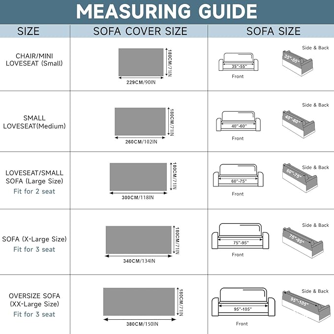 VClife Couch Cover Sofa Covers for 2 Cushion Couch, Washable Sofa Covers for Dog - Image 2