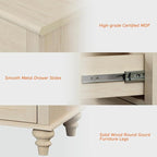 WAMPAT Beige 7 Drawers Dresser for Bedroom, Wide Chest of Drawers Kids Dresser - Image 7