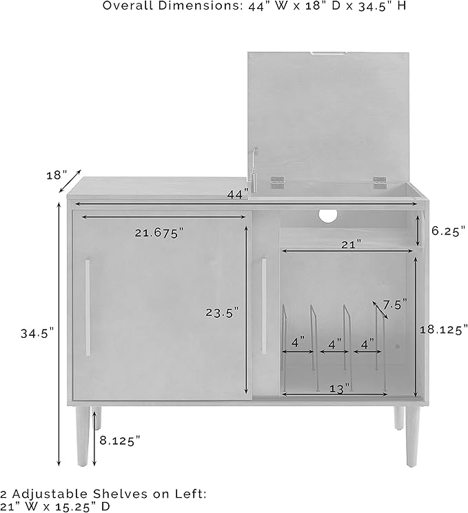 Crosley Furniture Everett Media Console and Record Player Stand - Image 8