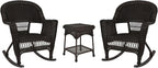 Jeco 3 Piece Rocker Wicker Chair Set by Jeco