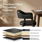 HNY Modern Dining Room Arm Chairs Set of 2, Retro Faux Leather Upholstered - Image 4