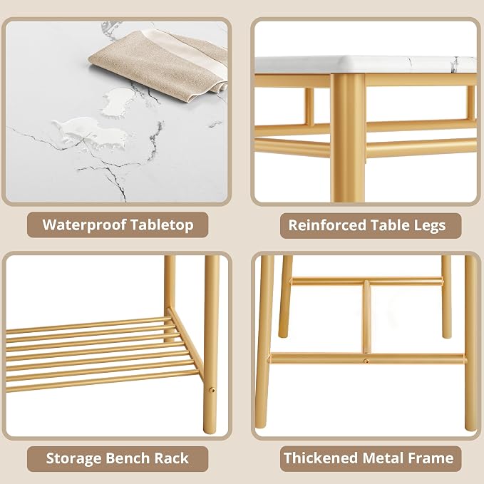 IRONCK Dining Table Set for 4, Kitchen Table - Image 7