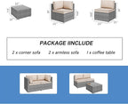 5 Piece Outdoor Patio Furniture Set, All Weather Conversation Set - Image 7