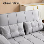 VINGLI Light Grey Futon Sofa Bed Convertible Loveseat Sleeper Couch, Faux - Image 5