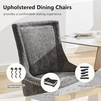 Upholstered Dining Chairs Set of 6, Modern Fabric Side Chairs - Image 4