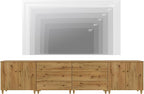 WAMPAT TV Stand Cabinets for 120+ Inches TVs, 4-in-1 Wood Media Console Table - Image 4