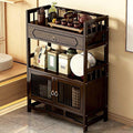 Bamboo Storage Cabinet with Drawer, Tea Set/Book/Decorative Items Storage Rack by Unknown