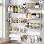 Magnetic Spice Rack for Refrigerator, 9 Pack Magnetic Fridge Shelves by IYEBAU