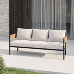 Gand Patio Outdoor 3-Seat Couch Sofa, Wicker Conversation Set - Image 6