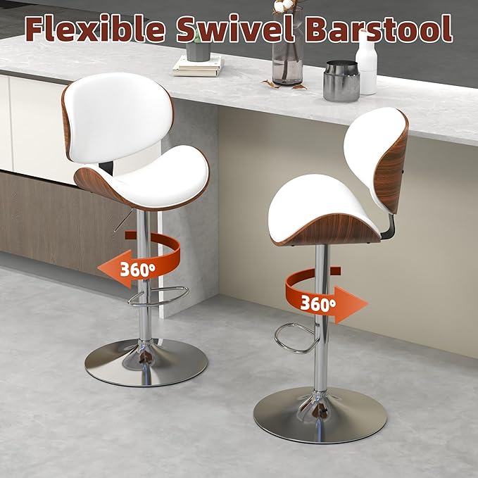civama Bar Stools Set of 6 for Kitchen Counter, Adjustable Bar Height Chairs - Image 9