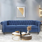 AVZEAR 3 seat Sofa, Velvet Living Room Large Sofa Modern Chesterfield Fabric - Image 6