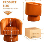 Swivel Accent Barrel Chair Set of 2- Cute Comfy Small Round 360° Arm Chair - Image 2
