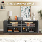 Fluted TV Stand for TVs Up to 75 Inch, Entertainment Center - Image 2