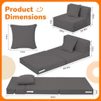 MeMoreCool Kids Folding Sofa Chair – Corduroy Floor Futon, Tri-Fold Mattress - Image 5