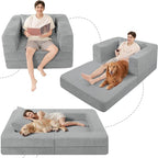 Futon Sofa Bed with Pillow, 3-in-1 Sleeper Sofa Bed with Removable Cover - Image 9