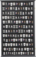 Shot Glass Storage Display Case Large Solid Wood Cabinet Rack Holder Wall by SNAIL