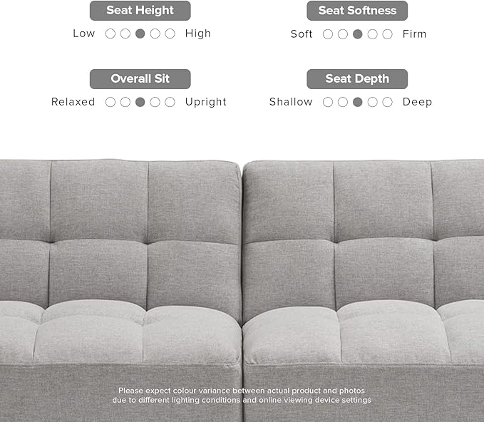 mopio Aaron 76.8" Couch, Small Futon Sofa Bed, Mid Century Modern Futon Couch - Image 6