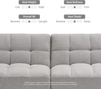 mopio Aaron 76.8" Couch, Small Futon Sofa Bed, Mid Century Modern Futon Couch - Image 6