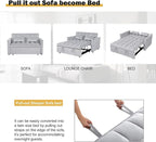 3 in 1 Convertible Sofa Bed, Love Seat Sleeper Bed - Image 7
