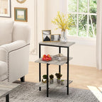 AWQM Faux Marble Table Set, Coffee Table & 2 Side Table, Faux Marble Tabletop - Image 5