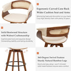 Set of 2 Rattan Swivel Counter Stools - Image 3