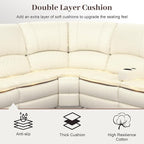 Yolsali Manual Reclining Sectional Sofa Set, 5 Seats Soft Leather Recliner - Image 4