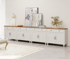 WAMAPT Buffet Cabinet with 8 Doors and 4 Drawers, Large Coffee Bar Table Wood - Image 8