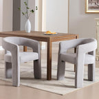 Modern Chenille Dining Chairs Set of 6, Upholstered Barrel Chairs - Image 7