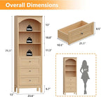 Bookshelf with Drawers, Floor Standing Display Storage Cabinet - Image 2