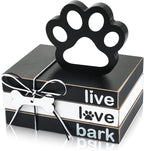 Pinkunn 4 Pcs Dog Paw Tiered Tray Decor Paw Wooden Book Block by Pinkunn