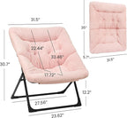 Comfy Saucer Chair for Adults, Soft Faux Fur Bedroom Chair, Accent Dorm Chairs - Image 3