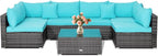 Tangkula 7 Pieces Wicker Patio Furniture Set, All-Weather Outdoor Rattan - Image 9