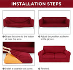 HunnmingRe Sofa Covers for 3 Cushion Couch Stretch Sofa and Loveseat Covers Set - Image 3