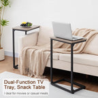 AMHANCIBLE C Shaped End Tables, Couch Side Tables that Slide Under, TV Trays - Image 4