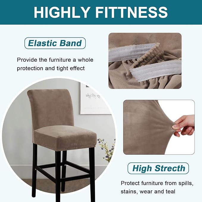 Turquoize Bar Stool Covers 4 Pack Bar Stool Covers - Image 4