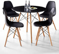 5-Piece Round Dining Table Set, Small 31.5" Kitchen Table Chairs Set of 4 Space by LECAFURHL