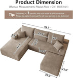 95" Cloud Sectional Couch U-Shaped Chaise - Image 2