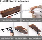 Fixwal Wall Shelves, 35.4" Long Heavy Duty Wall Mounted Rustic Wood Shelves - Image 7